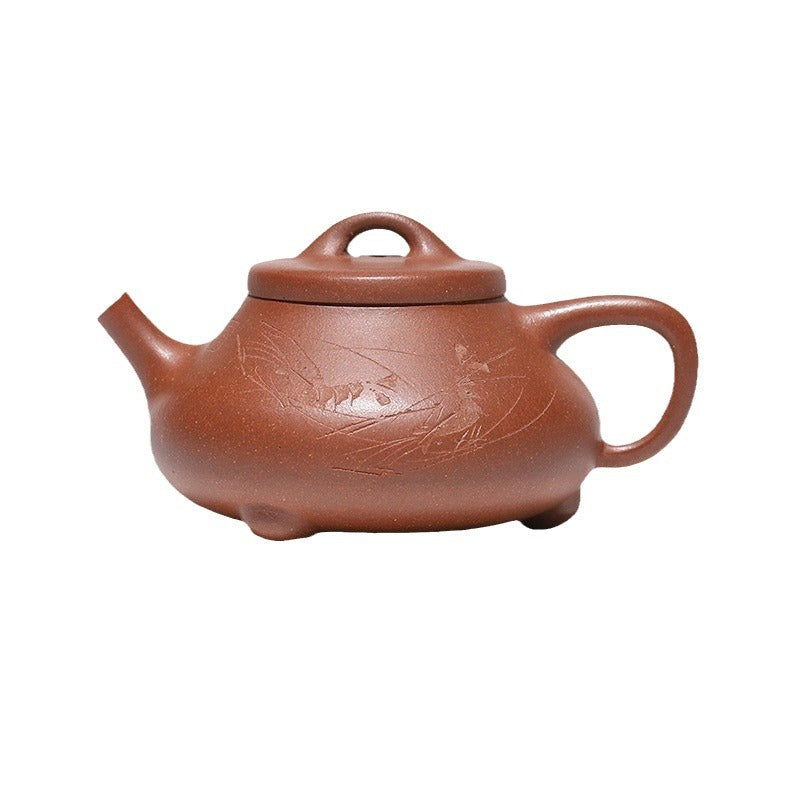 Handmade Yixing Purple Zisha Clay Teapot - Jiangpo Clay Zhu Piao Teapot, 220ml Capacity