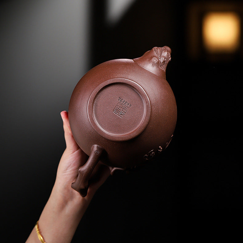 Handmade Yixing Zisha Purple Clay Baochun Teapot, 970 ml Large Capacity
