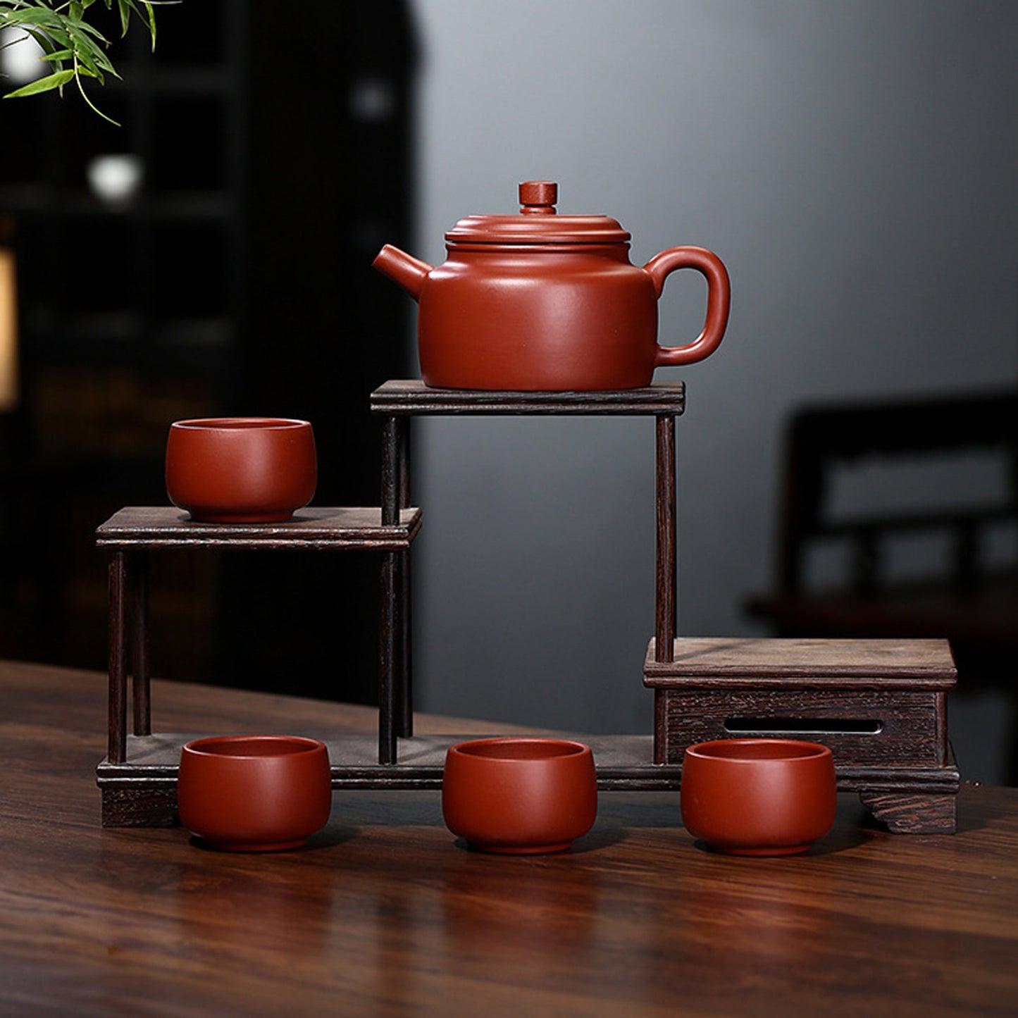 Handmade Yixing Zisha Clay Teapot with Four Pairing Teacups, Gift Package Teaset - theTeaCloud