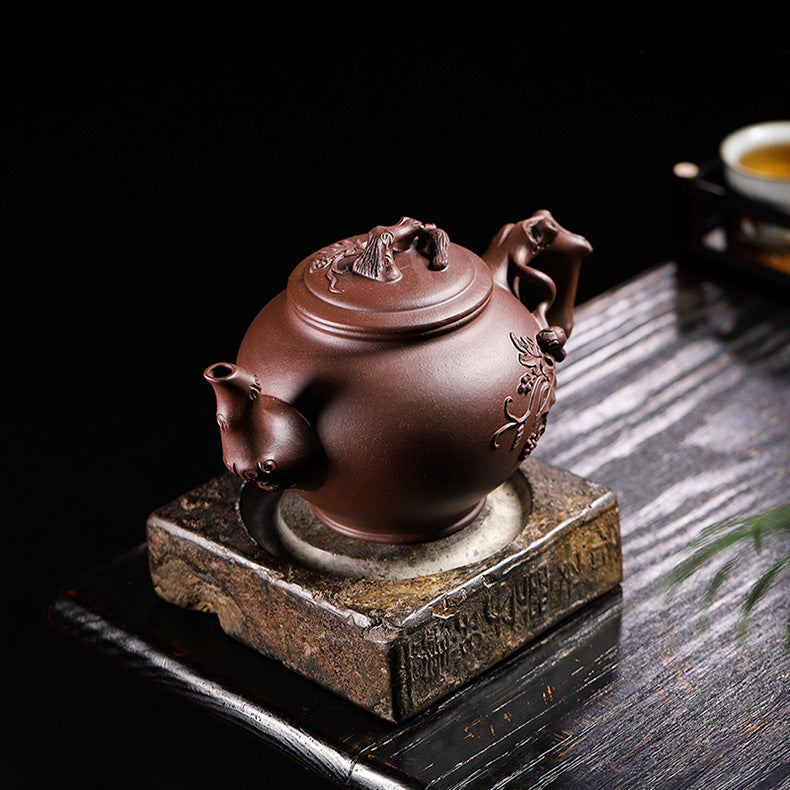 Handmade Yixing Zisha Purple Clay Baochun Teapot, 970 ml Large Capacity