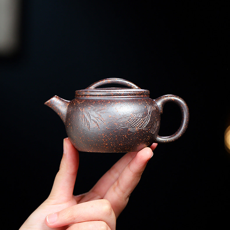 Authentic Yixing Zisha Purple Clay Mini Teapot, 140ml Capacity