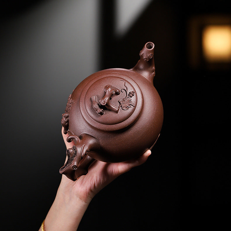 Handmade Yixing Zisha Purple Clay Baochun Teapot, 970 ml Large Capacity