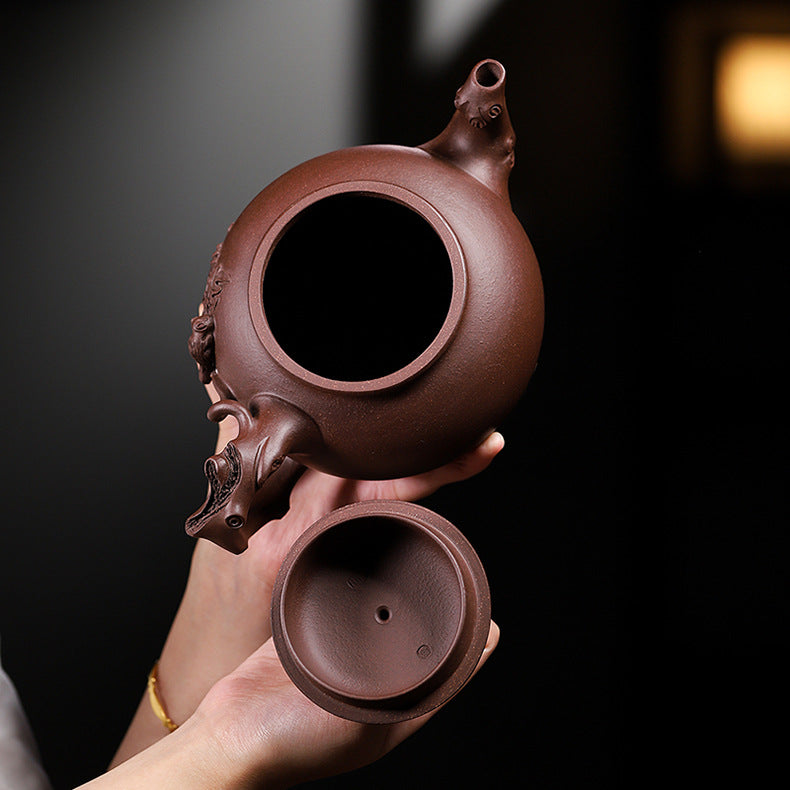 Handmade Yixing Zisha Purple Clay Baochun Teapot, 970 ml Large Capacity