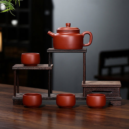 Handmade Yixing Zisha Clay Teapot with Four Pairing Teacups, Gift Package Teaset - theTeaCloud