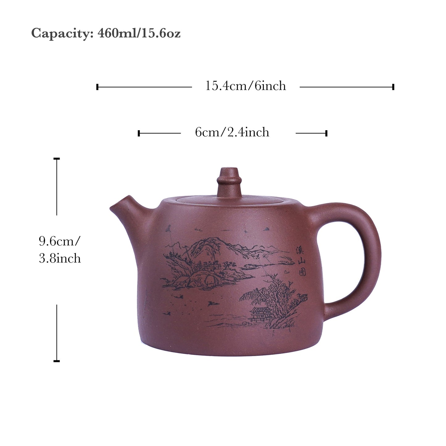 Handmade Yixing Zisha Purple Clay Teapot, Traditional Chinese Clay Teapot, Large Capacity 460ml