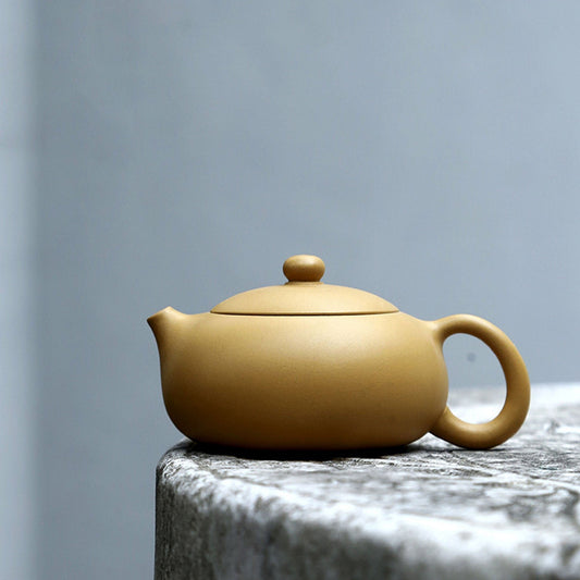 Handmade Yixing Zisha Teapot, Traditional Chinese Yellow Clay Teapot